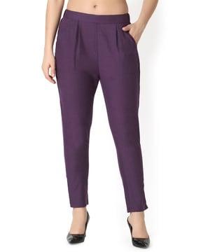 trousers with single pleated front & insert pockets