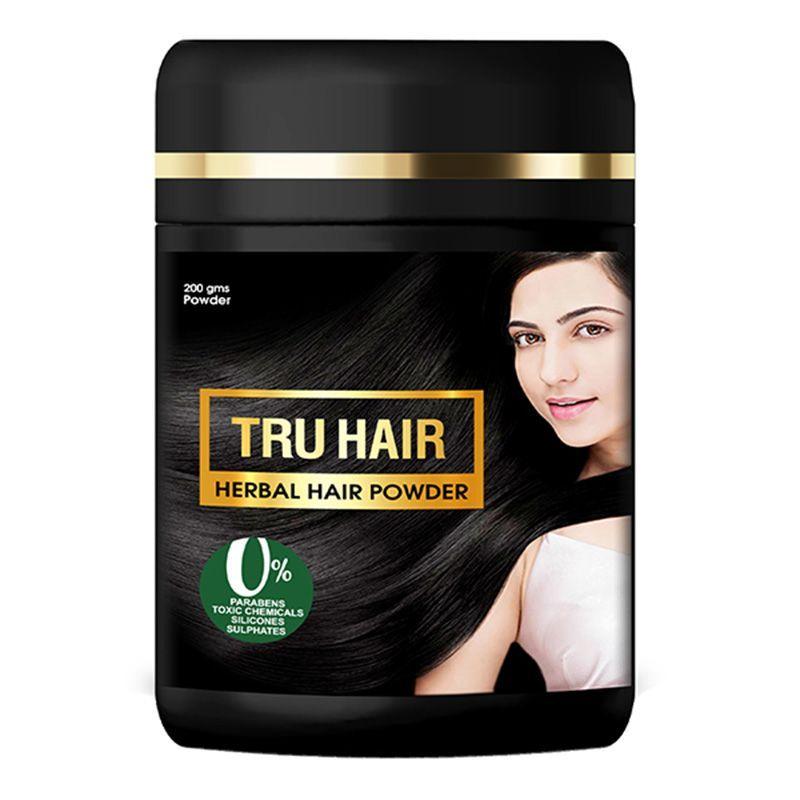 tru hair organic herbal hair powder for improving hair health & strength