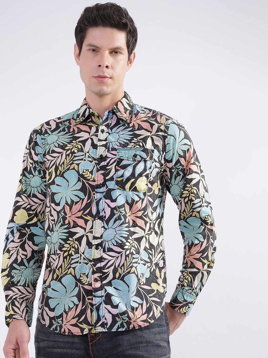 true religion floral printed pure cotton casual shirt