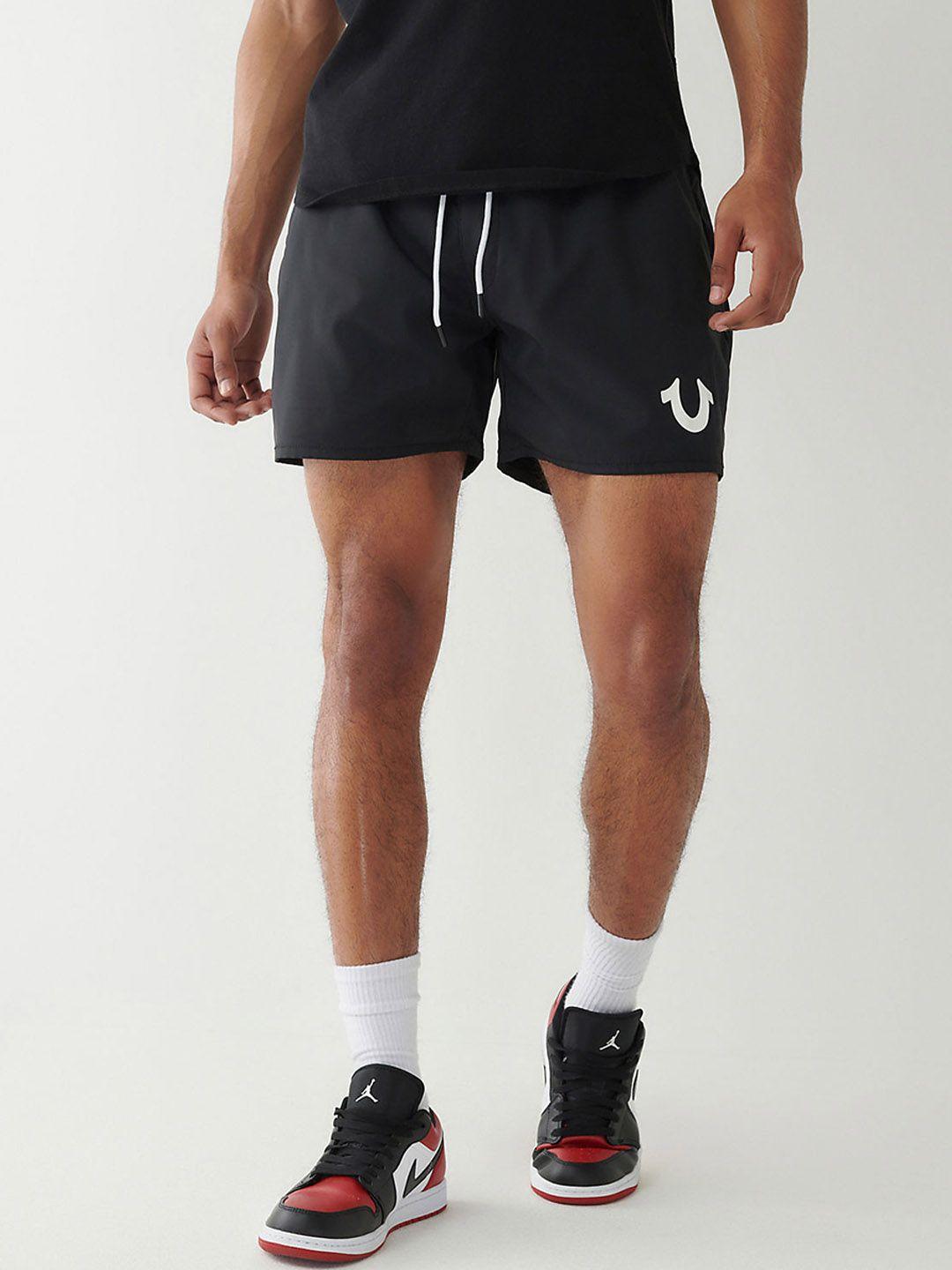 true religion men mid-rise loose fit shorts