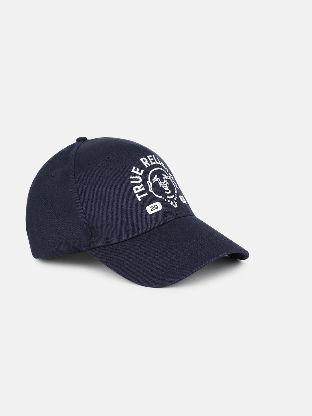 true religion men typography embroidered pure cotton baseball cap