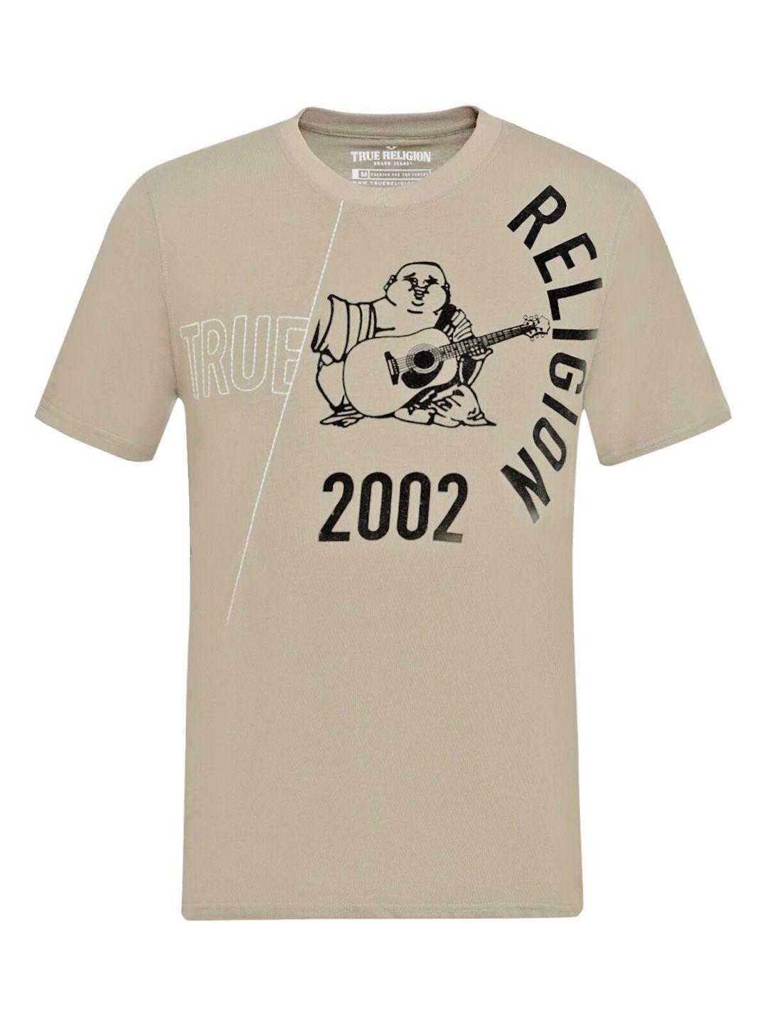 true religion men typography printed pure cotton t-shirt