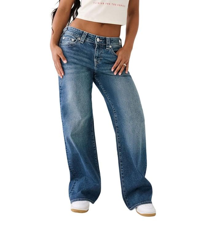 true religion sn bobby oversize blue mid rise jeans