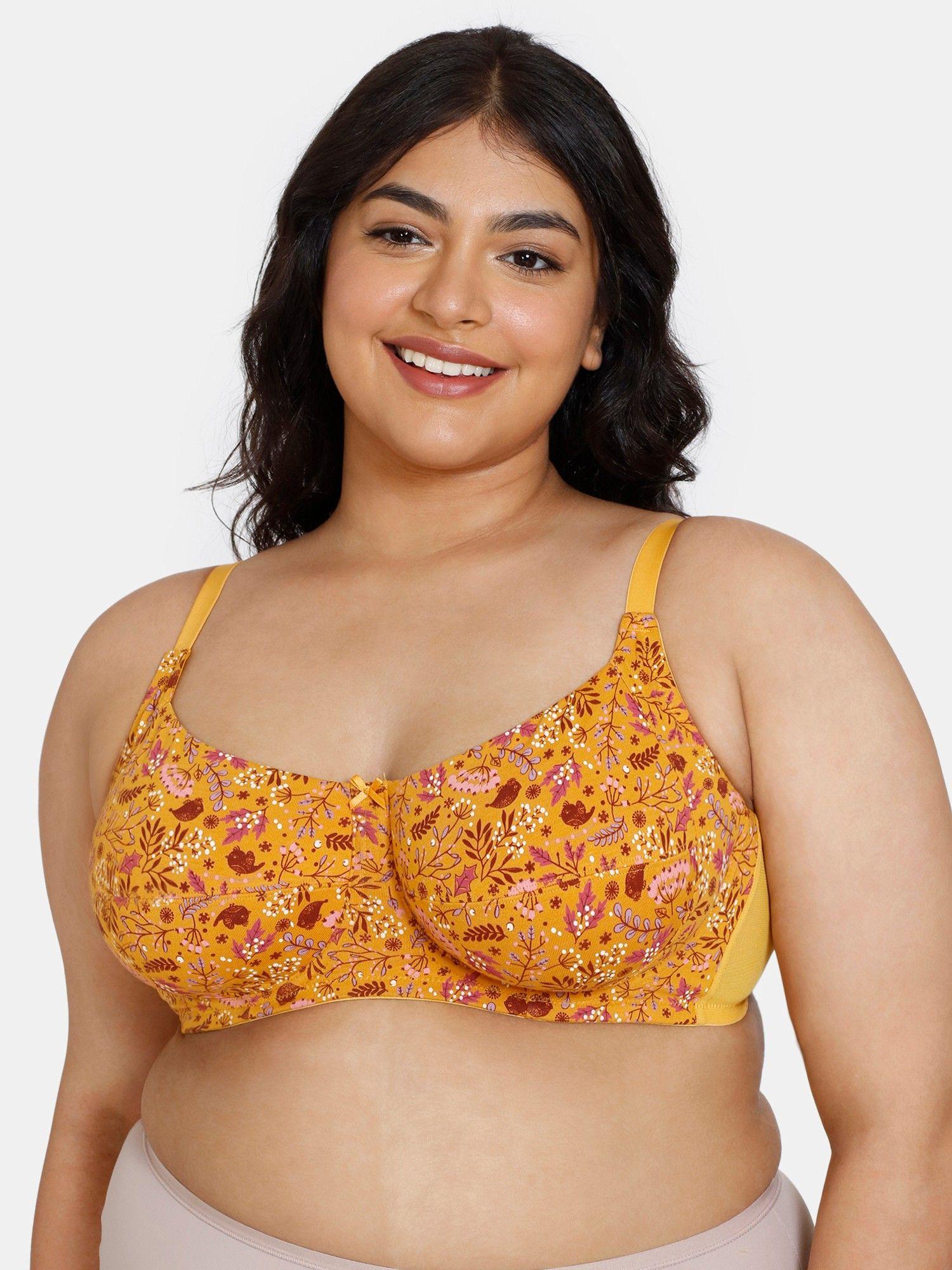 true curv double layered non wired 3-4th coverage super support bra - golden orange