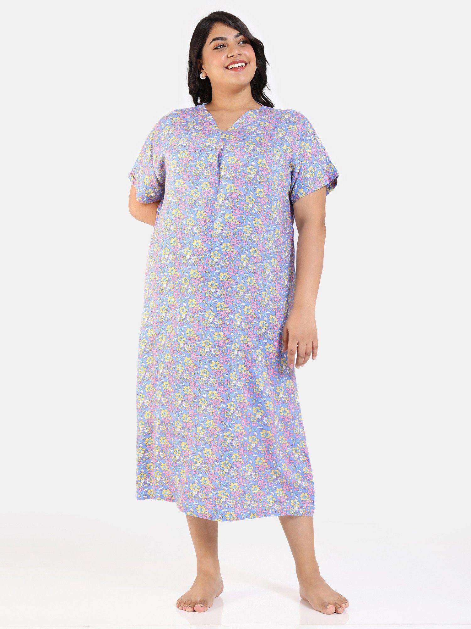 true curv floral pop woven mid length nightdress dutch canal