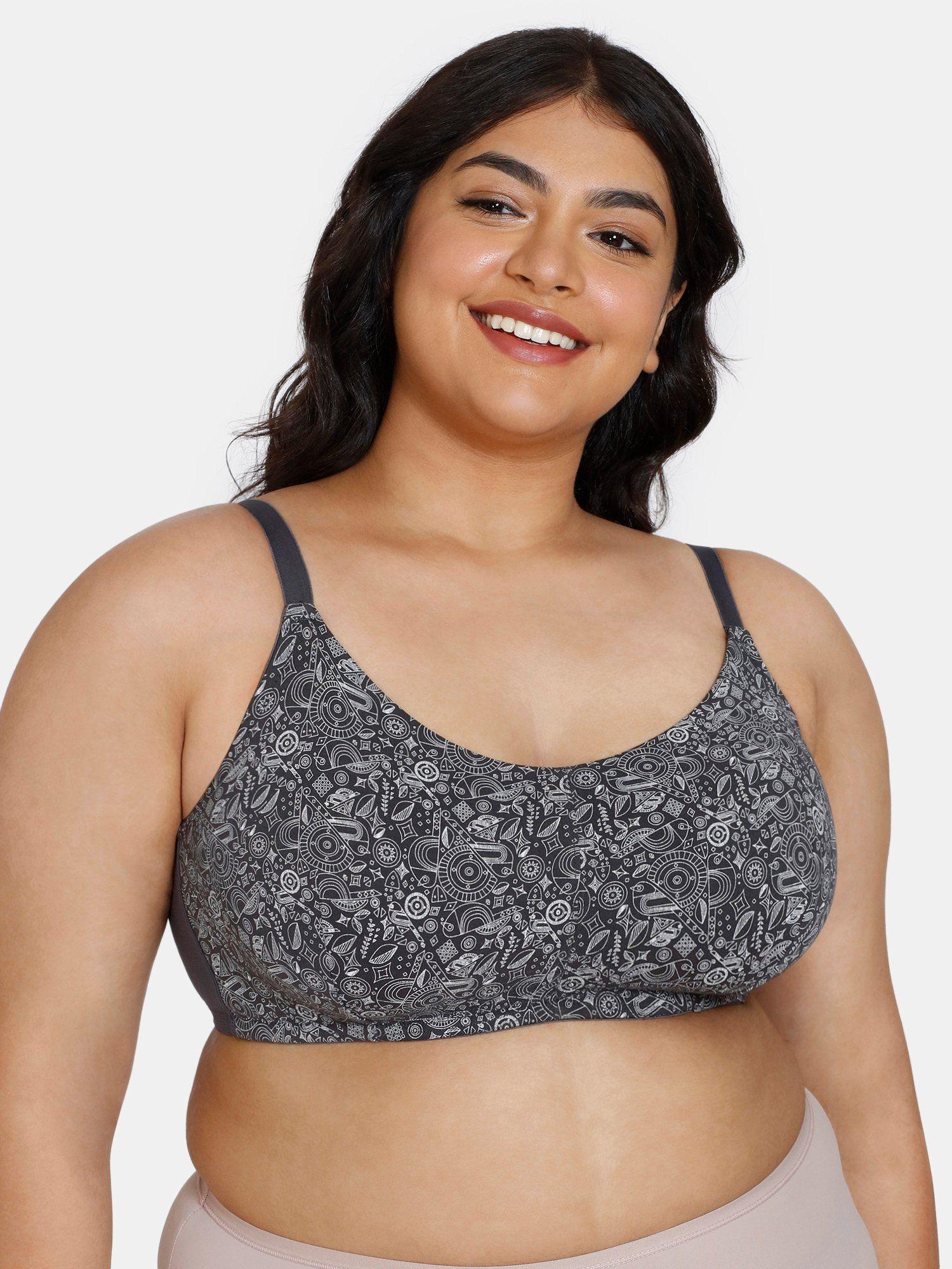 true curv suns bird double layered non wired full coverage bra - ebony grey