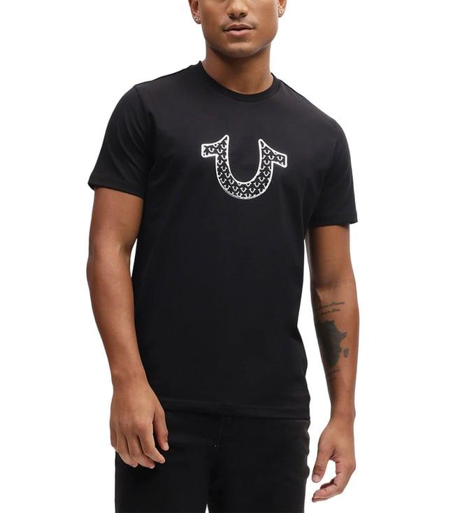 true religion black fashion logo regular fit t-shirt