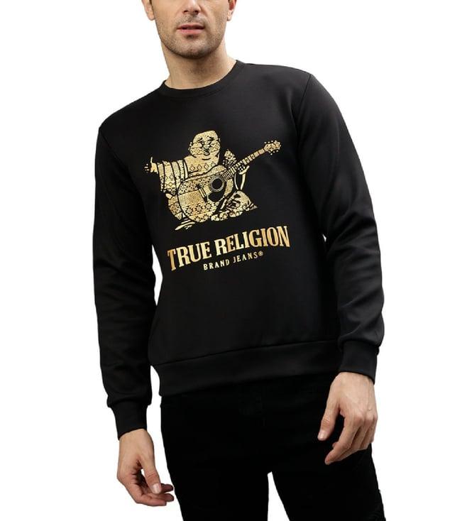 true religion black fashion printed regular fit sweatshirts