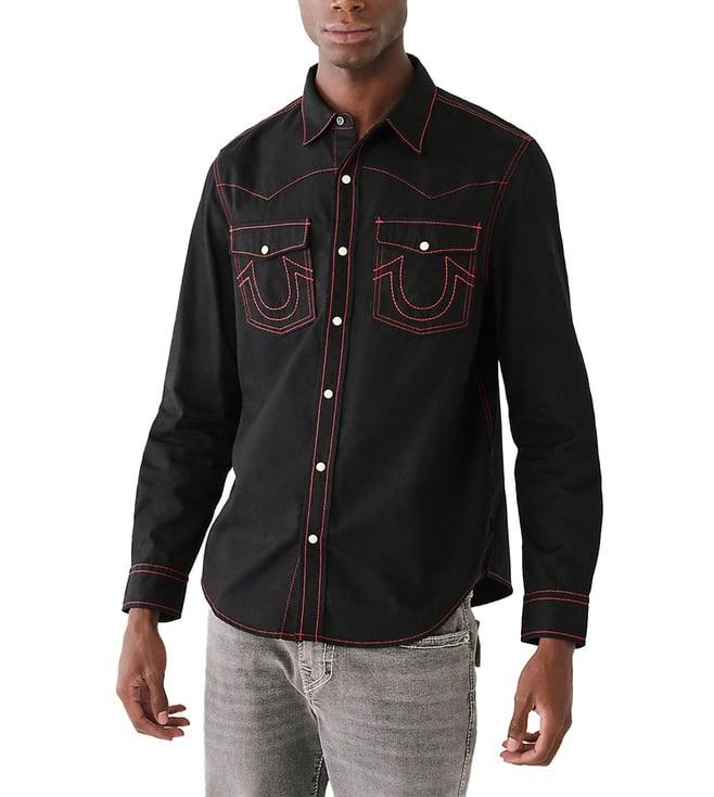 true religion black fashion regular fit shirt