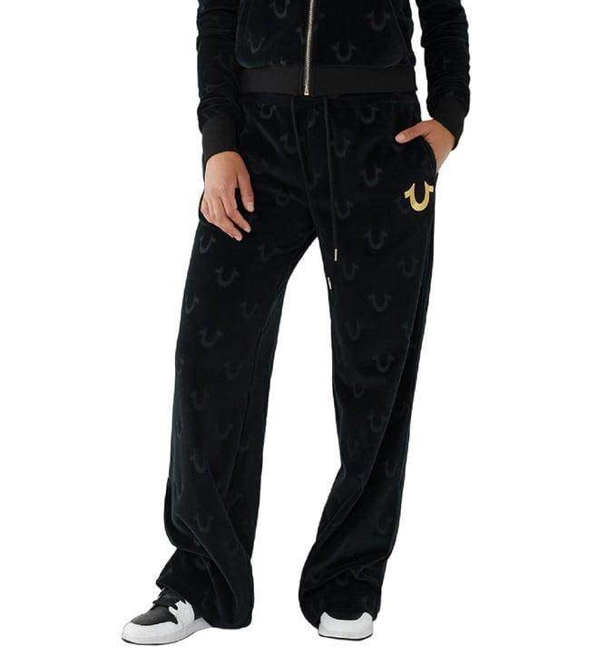 true religion black fashion relaxed fit trackpants