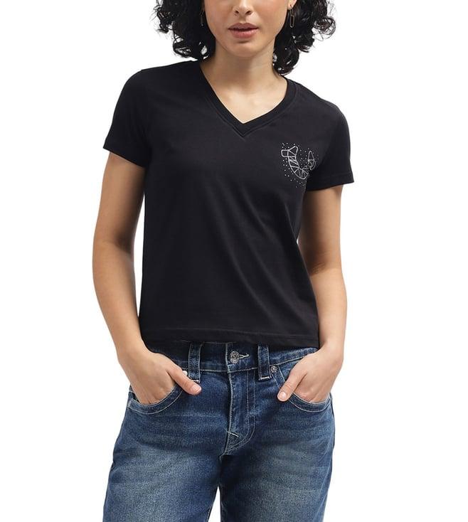 true religion black logo regular fit t-shirt