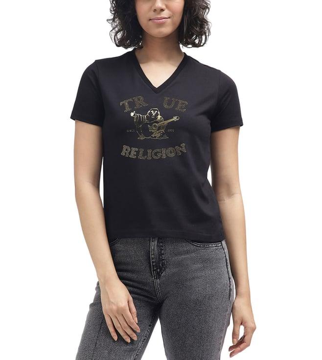 true religion black logo regular fit t-shirt