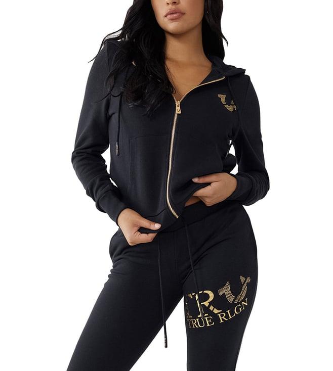 true religion black regular fit hoodie