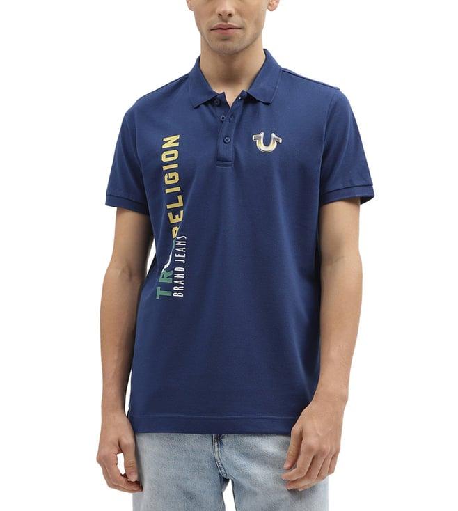 true religion blue logo regular fit polo t-shirt