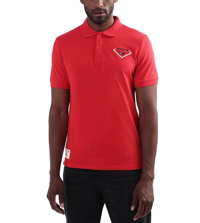 true religion chinese red regular fit polo t-shirt