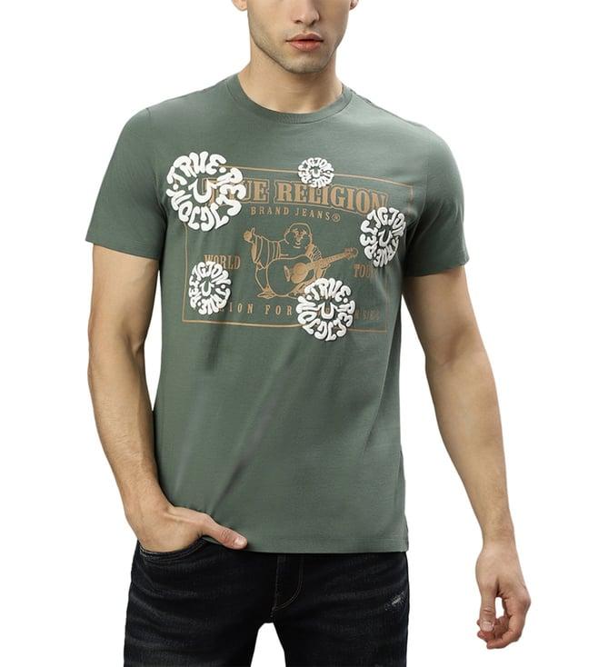 true religion green fashion printed regular fit t-shirt