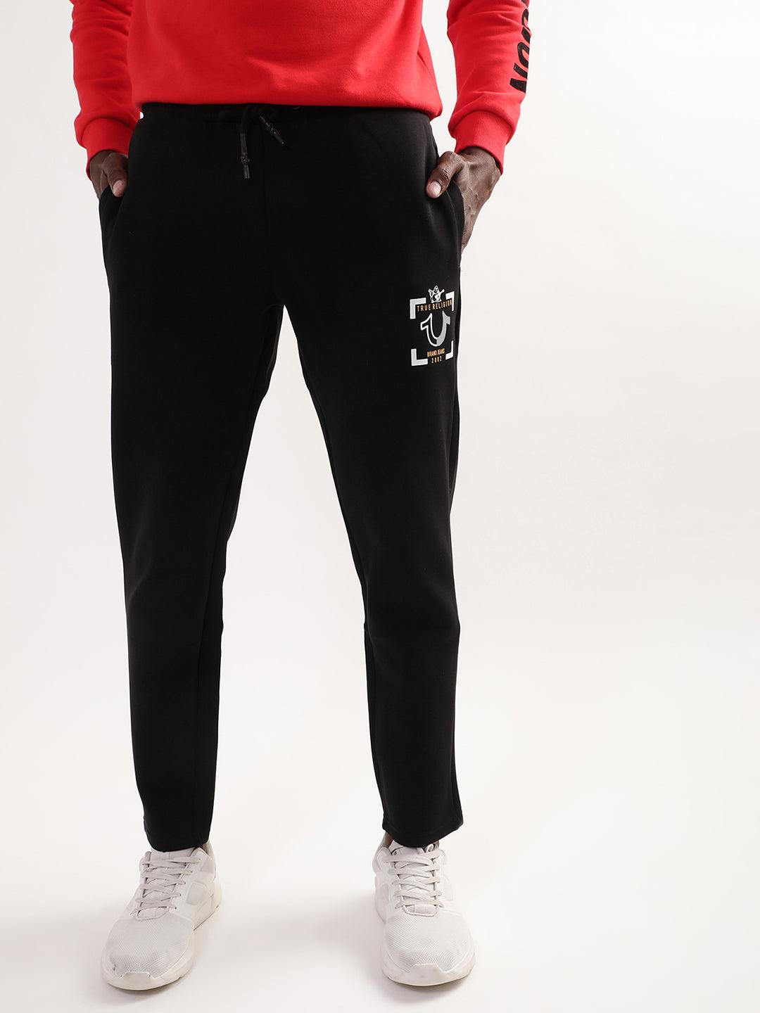 true religion jet black regular fit trackpants