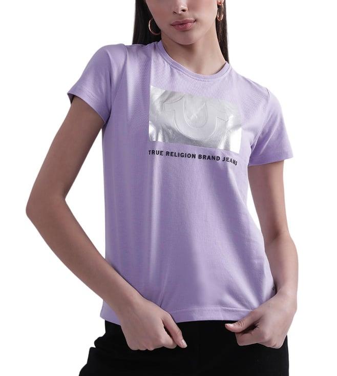 true religion lilac logo regular fit t-shirt