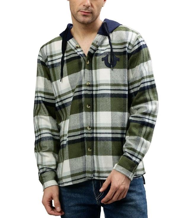 true religion multi color fashion checked regular fit shirts