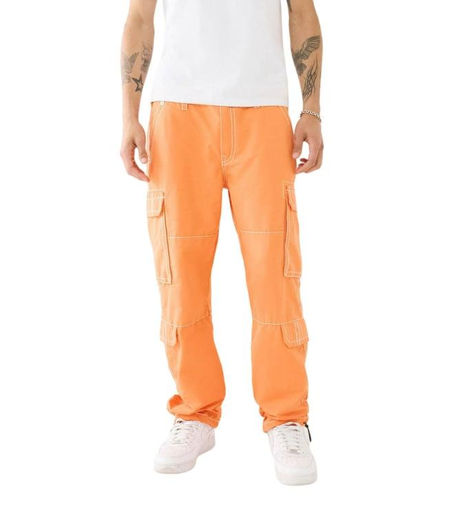 true religion orange oversized cargos