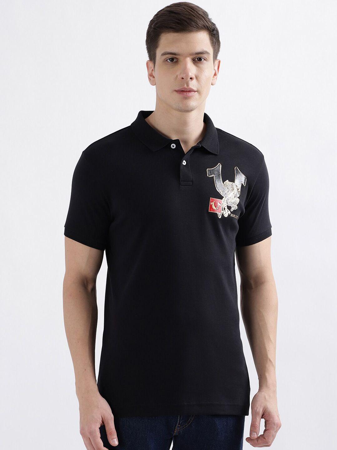 true religion polo collar cotton t-shirt