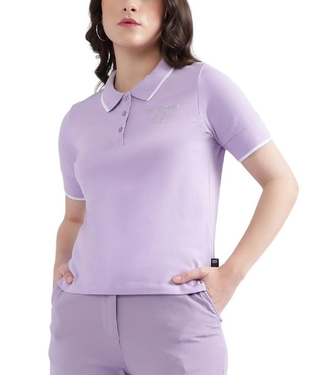 true religion purple fashion lilac regular fit polo t-shirt