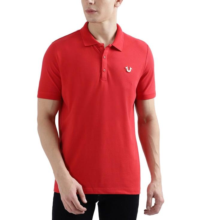 true religion red fashion regular fit polo t-shirt