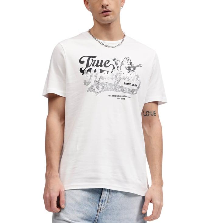 true religion white fashion logo regular fit t-shirt