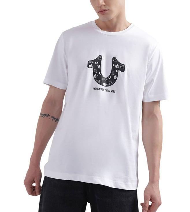 true religion white logo regular fit t-shirt