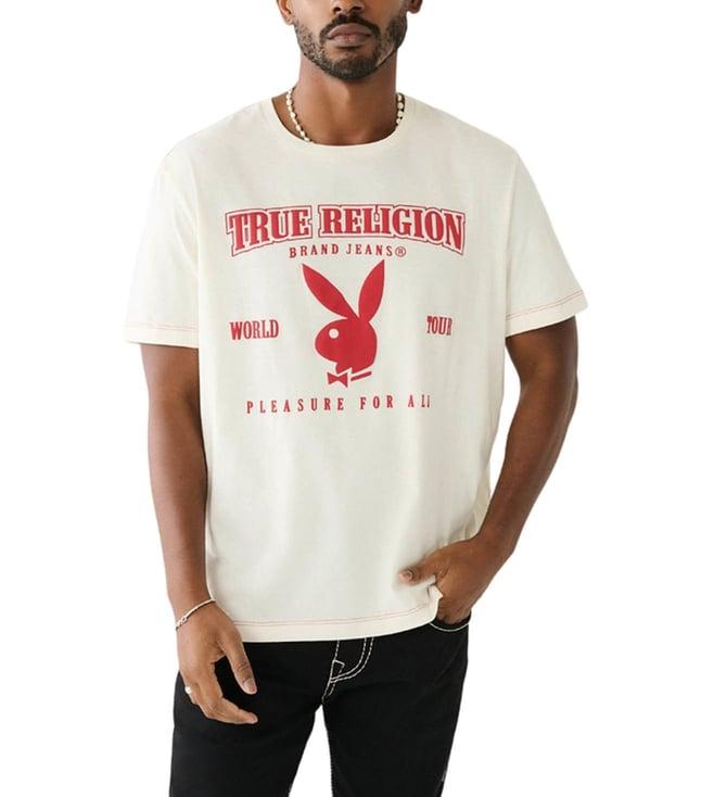 true religion white logo regular fit t-shirt