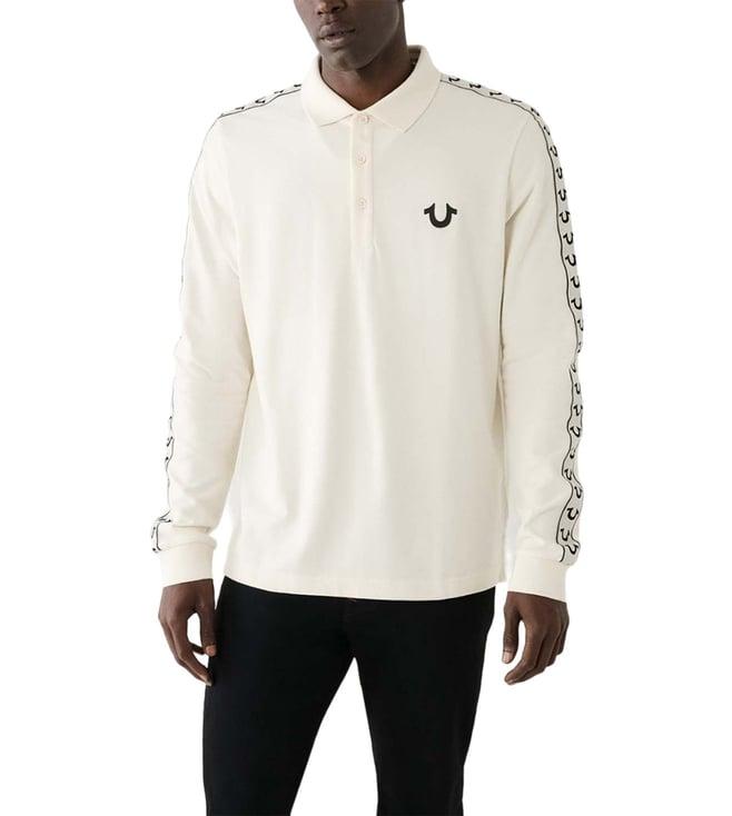 true religion white regular fit polo t-shirt