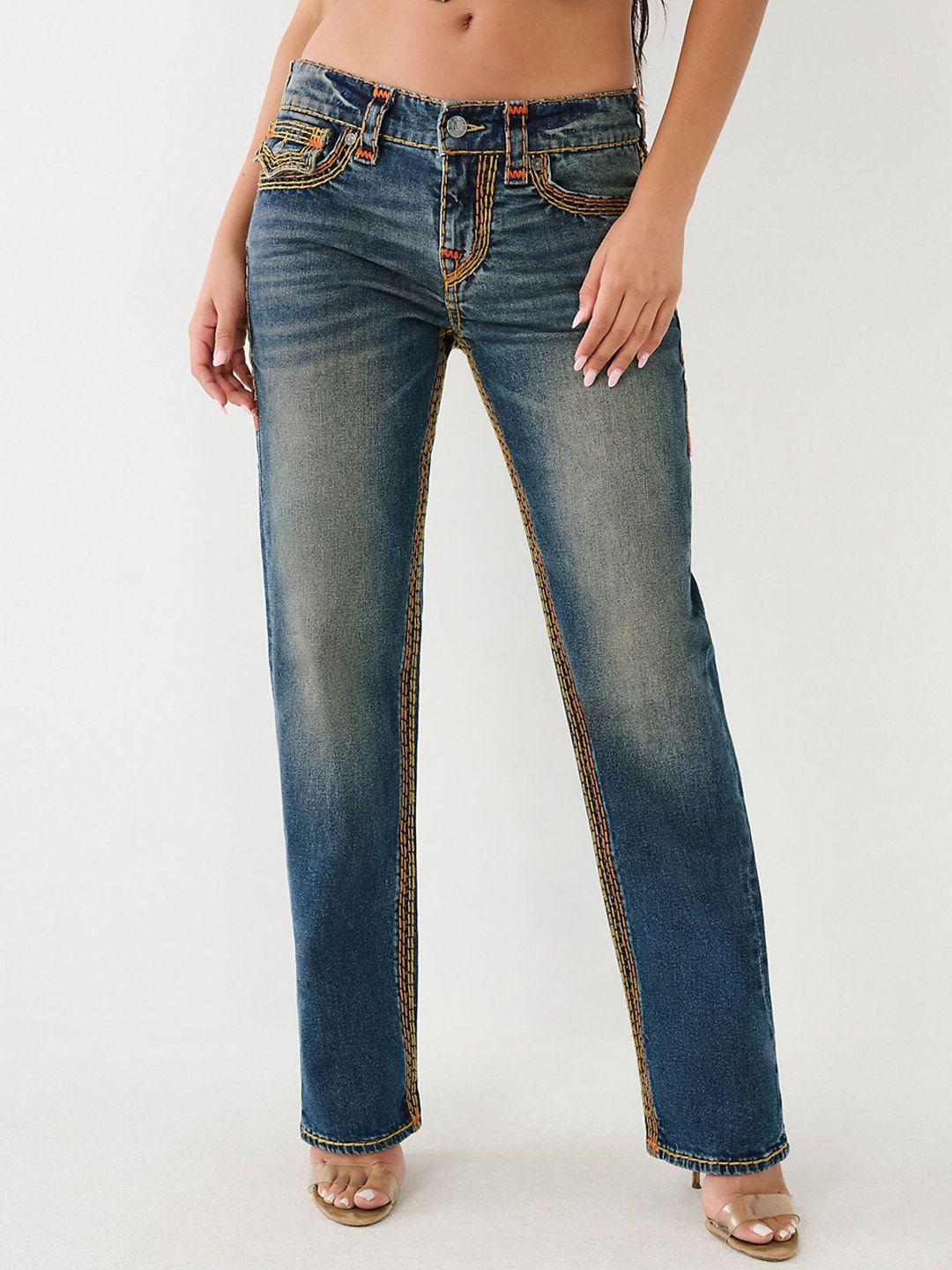 true religion women relaxed fit heavy fade stretchable jeans