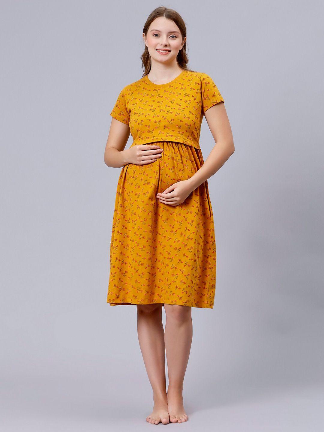true shape floral printed cotton maternity sheath dresses