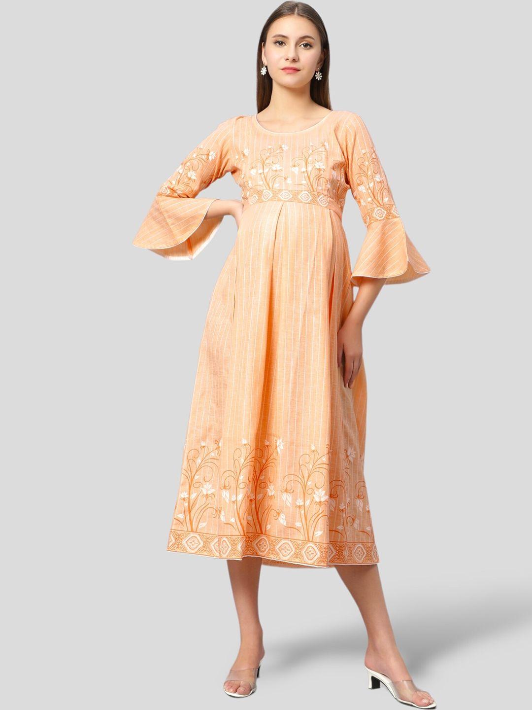 true shape floral printed maternity anarkali cotton kurta