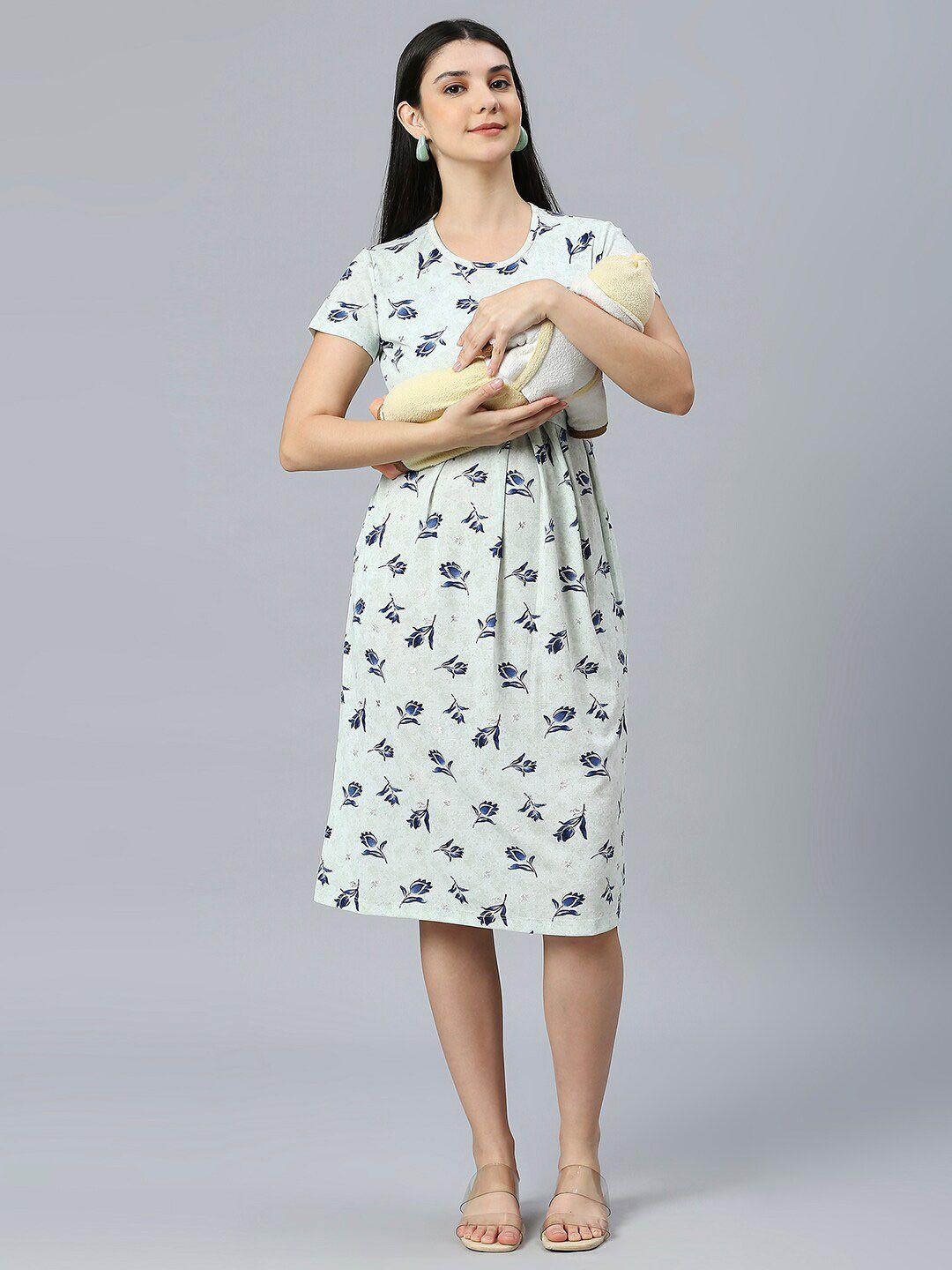 true shape floral printed maternity nightdress