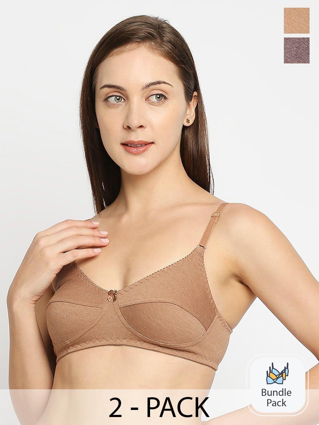 true shape pack of 2 brown & brown bra full coverage