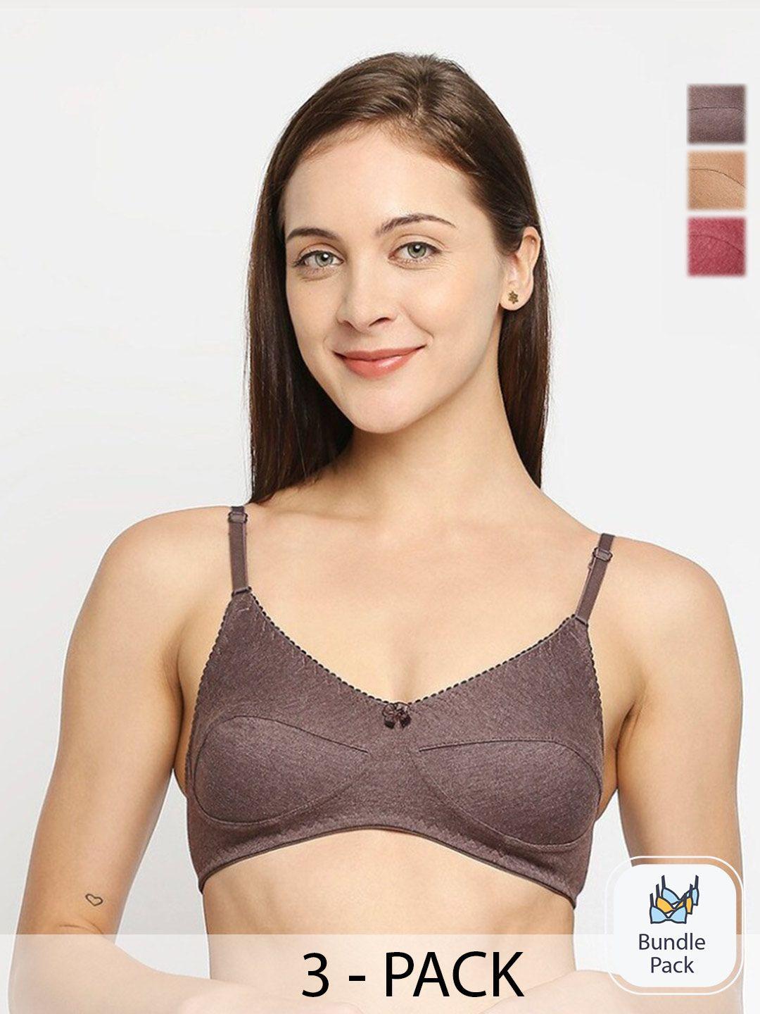 true shape pack of 3 full coverage t-shirt bra with anti microbial