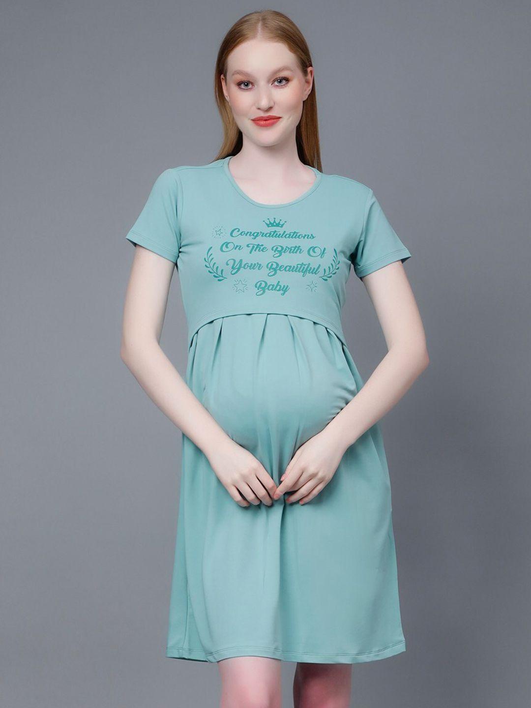 true shape printed maternity a-line dress