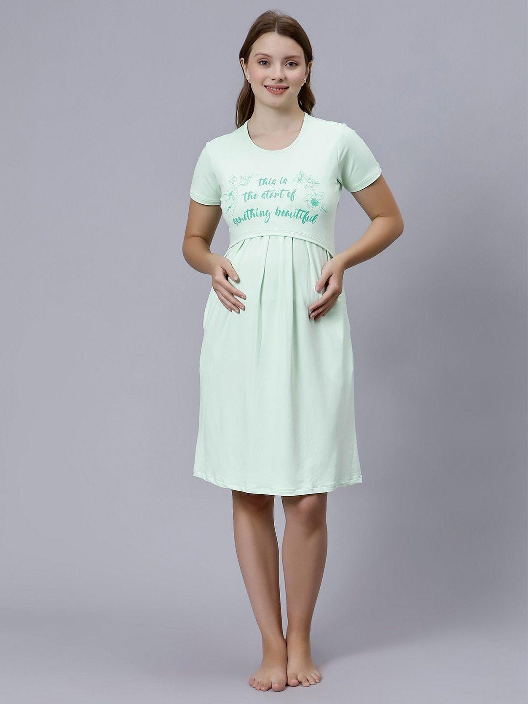 true shape printed maternity nightdress