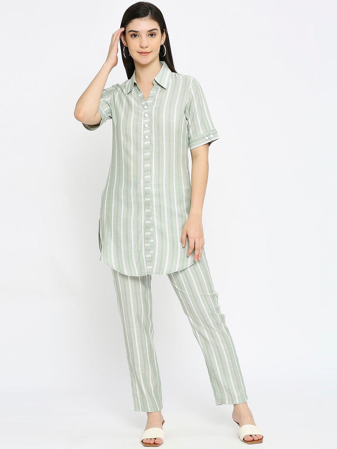 true shape women printed shirt & trouser co-ords