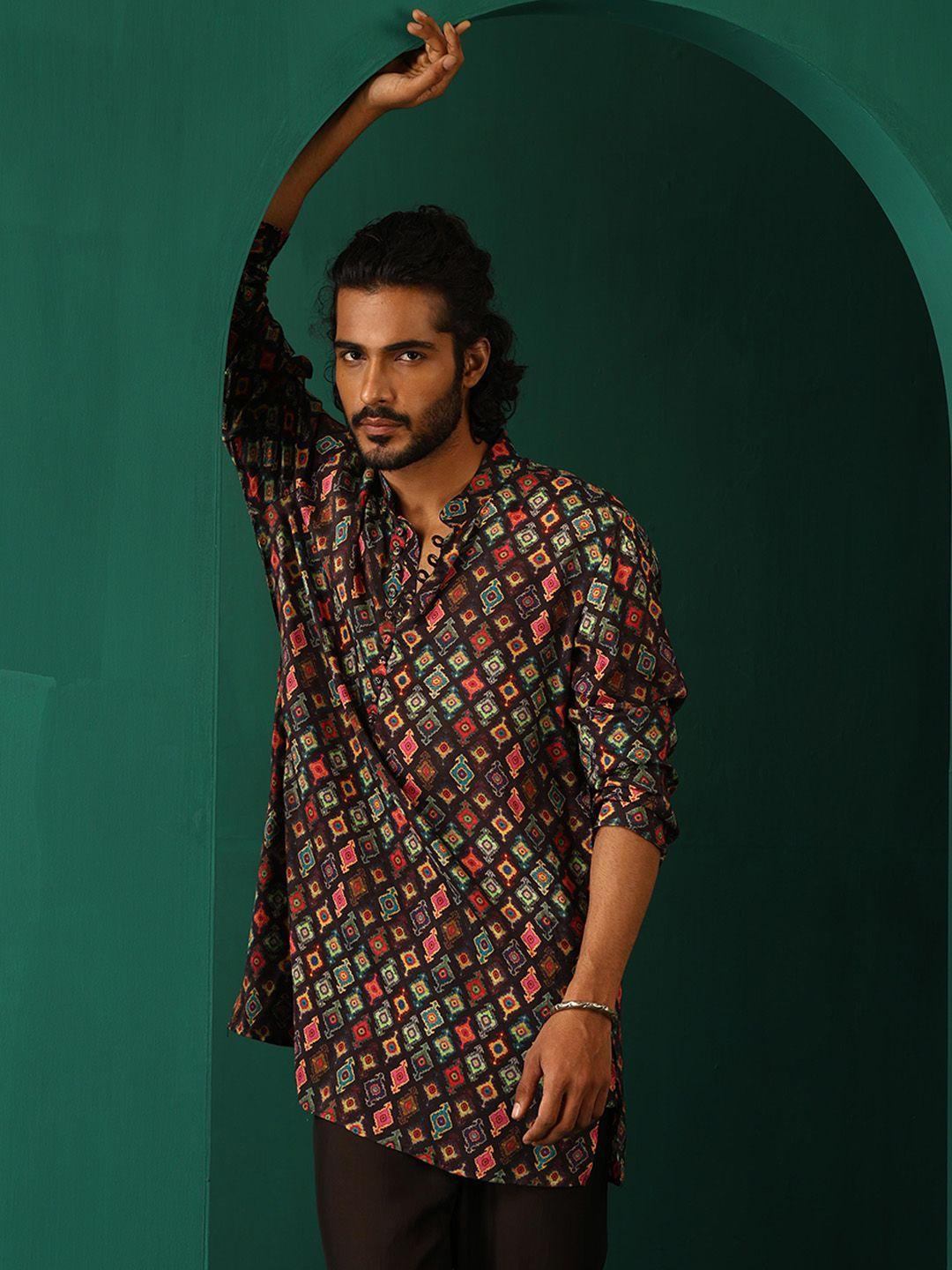 truebrowns ethnic motifs ikat printed kurta & trouser