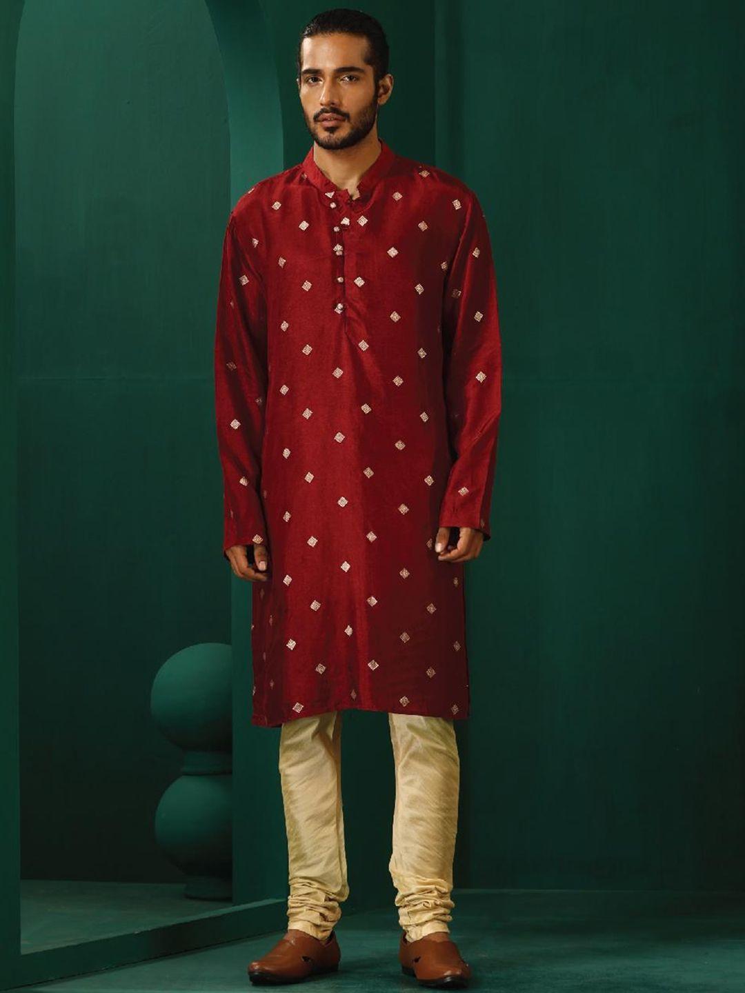 truebrowns geometric embroidered thread work detailed straight kurta