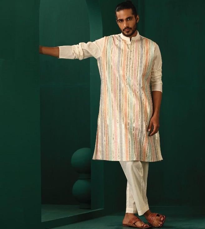 truebrowns ivory multi rutba kurta