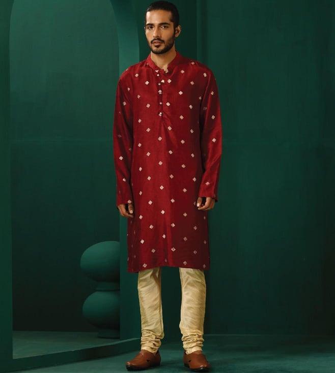 truebrowns maroon rutba kurta