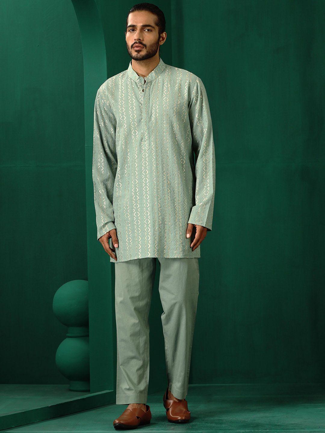 truebrowns printed pure cotton kurta with trousers