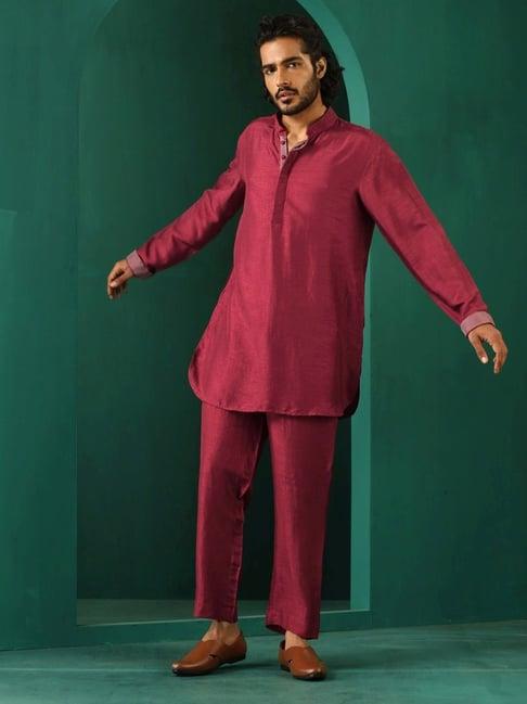 truebrowns purple regular fit kurta bottom sets