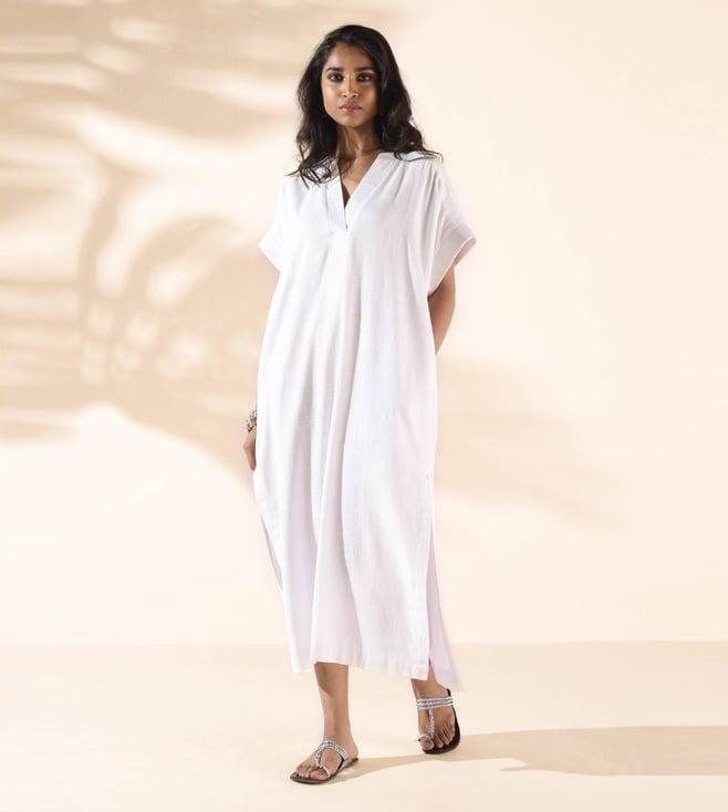 truebrowns white malang cotton oversized dress