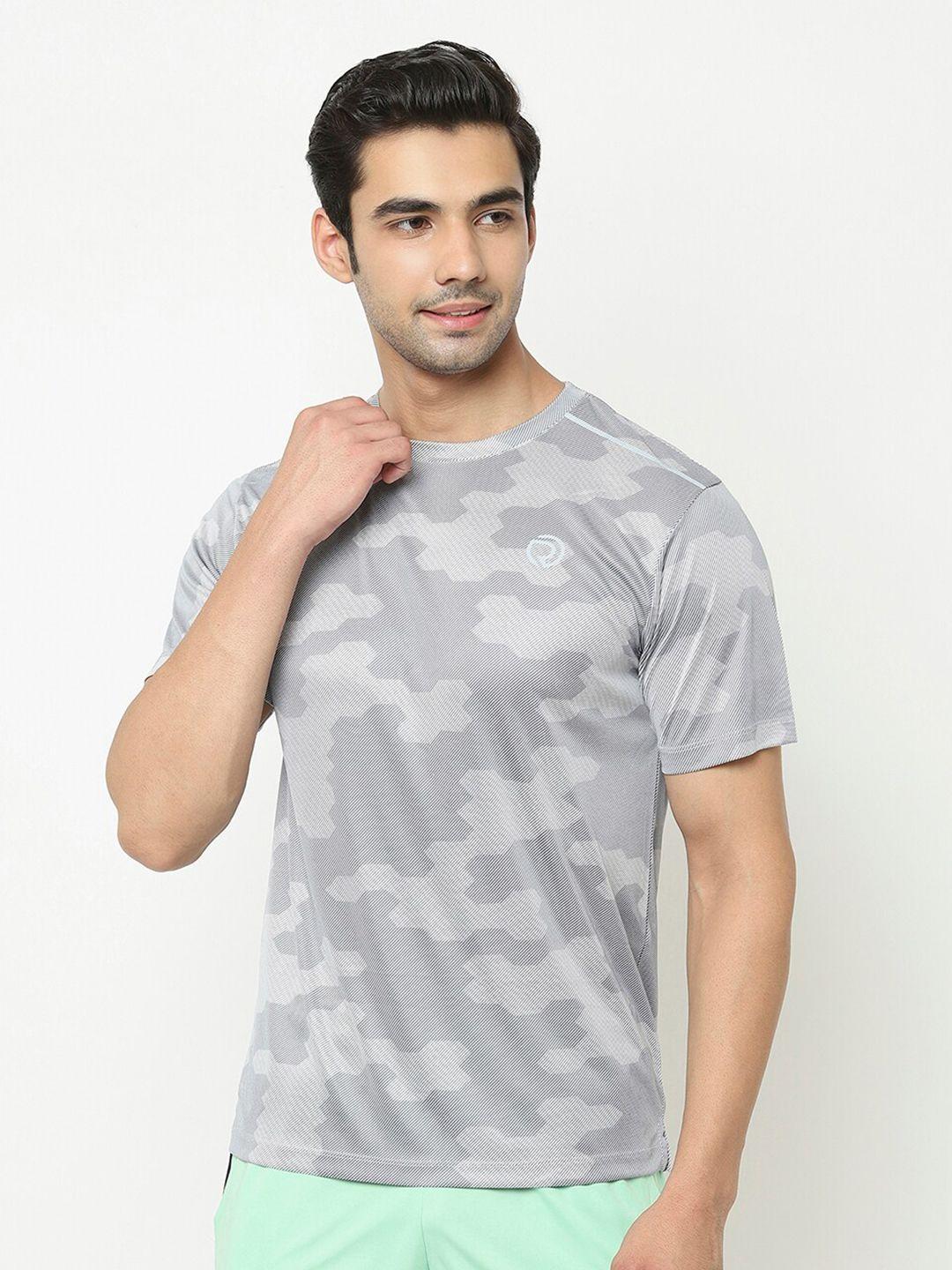 truerevo men grey printed t-shirt
