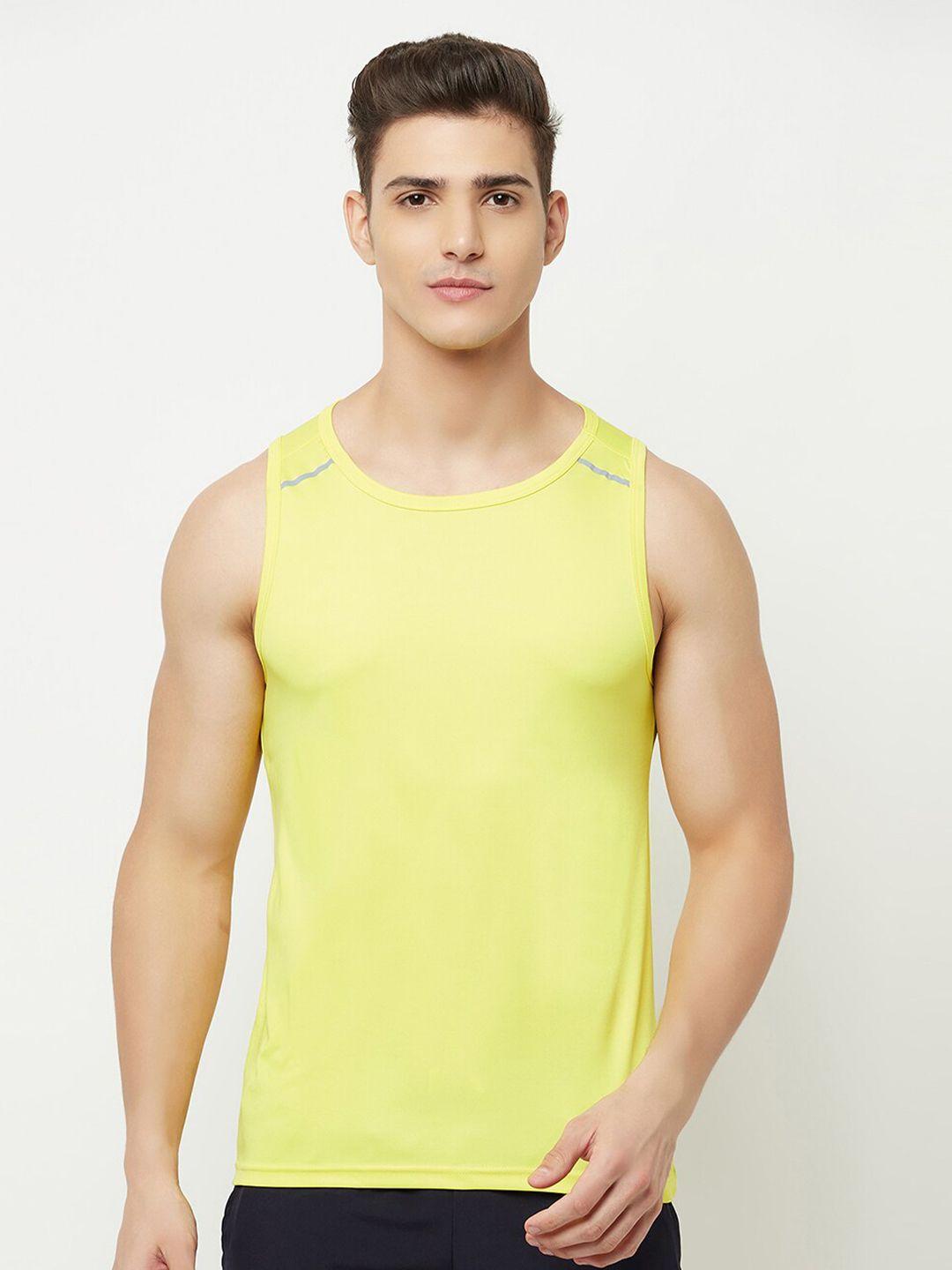 truerevo men yellow sleeveless t-shirt