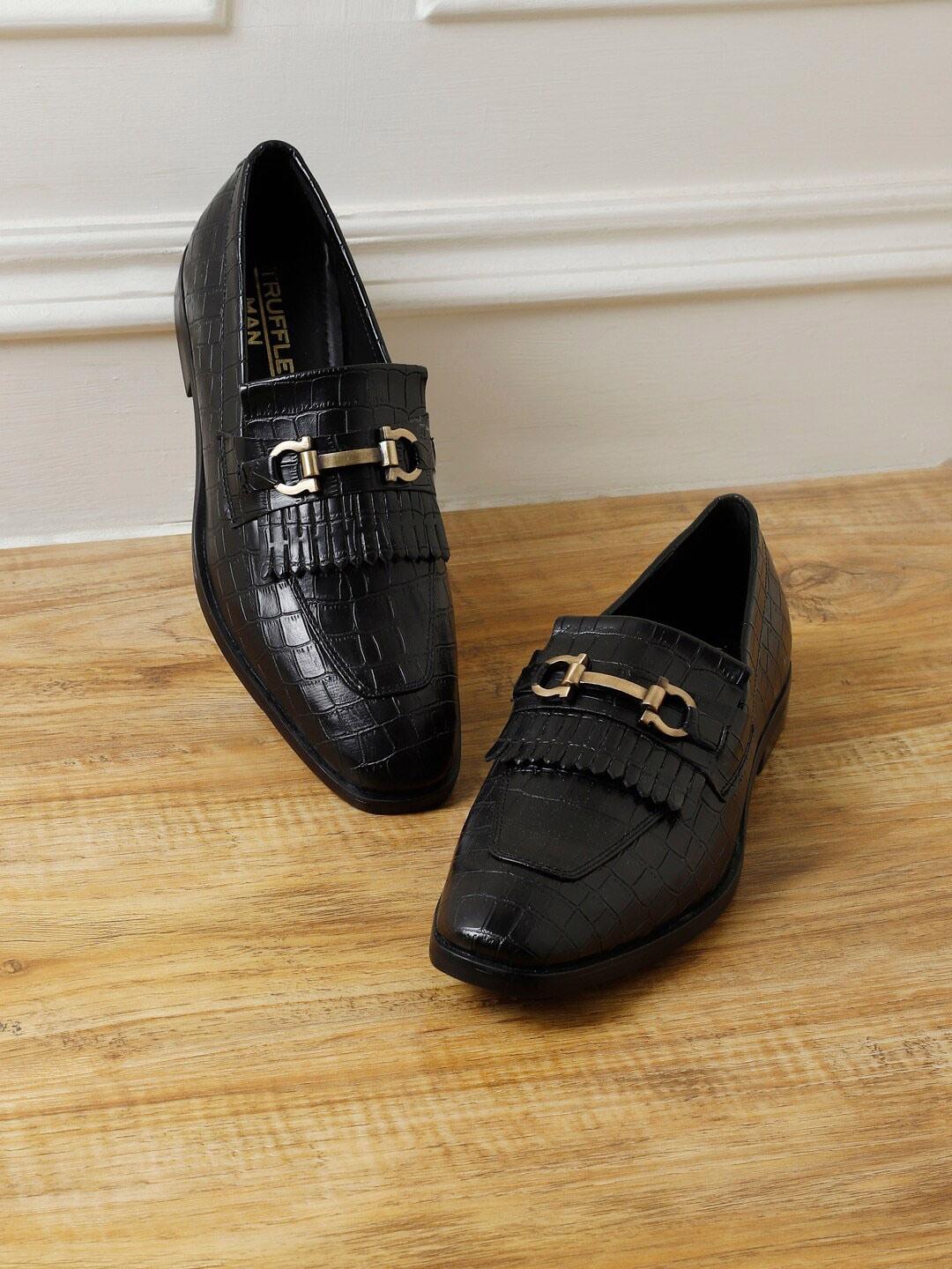 truffle collection men textured  loafers